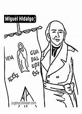 Hidalgo Miguel Independencia Caricatura sketch template