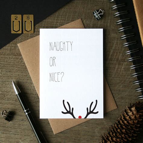 rudolf s naughty or nice christmas card by heidi nicole design