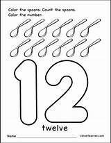 Preschool Counting Twelve Playgroup Tracing Printables Cleverlearner Spelling Trace sketch template