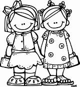 Clipart Sisters Cliparts Clip Girls Library sketch template