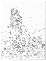 Modest Mermaid sketch template