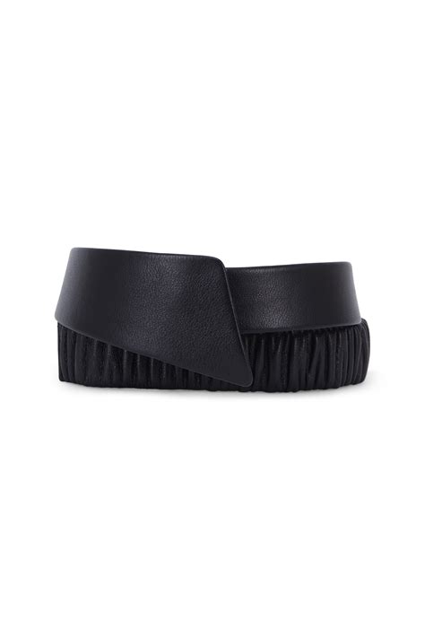 suzi roher black leather elastic back belt mitchell stores