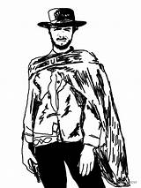 Eastwood Clint Cowboy Photographic sketch template