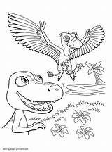 Pages Coloring Dinosaur Buddy Train Colouring Printable Animated Series sketch template