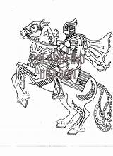 Coloring Horse Pages Knight Cape Saddle Colouring Ages Dark Etsy Armor Gallop Midevil Riding Sold sketch template