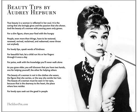 audrey hepburn beauty tips the silver pen beauty quotes audrey