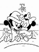 Coloring Minnie Mouse Baby Pages Mickey Christmas Popular sketch template