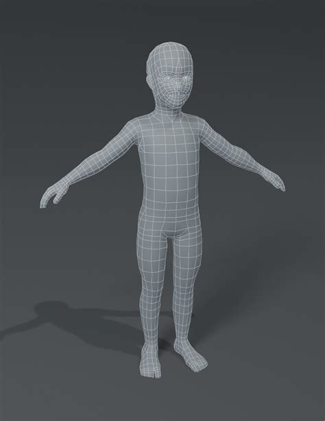 artstation human body base mesh  model family pack game assets