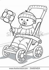 Baby Coloring Carriage Pram Stroller Pages Getcolorings Getdrawings sketch template