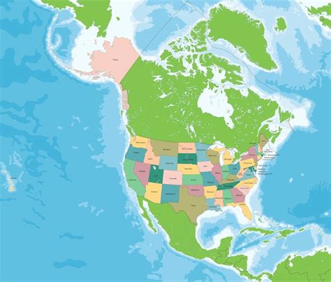 El Mapa De Los Estados Unidos De América Vector Premium