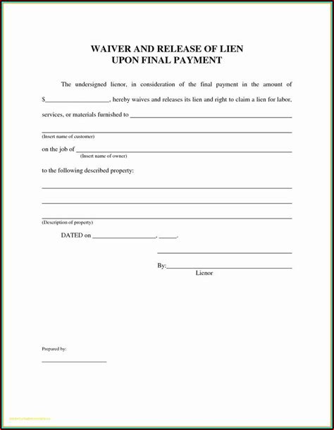 printable release  lien form florida printable forms