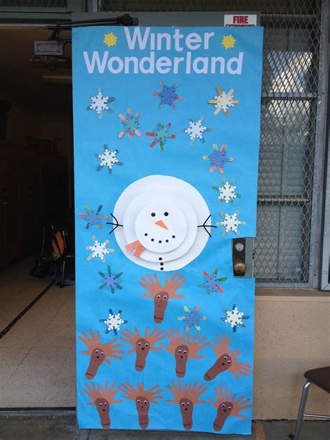 winter wonderland door decoration preschool arts and crafts door