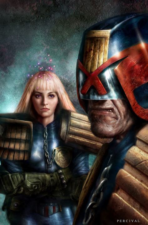 Judge Dredd And Anderson Cover Artwork By Nick Percival