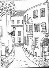 Coloring Pages House Colouring Para Architecture Dibujos Buildings Drawing Ausmalbilder Adult Paisaje Zum Haus Colorear Da Sketches Häuser Book Printable sketch template