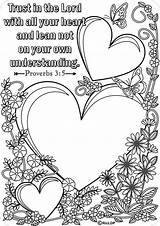 Coloring Pages Bible Adults Verse Trust Adult Printable Lord Color Sheets Verses Sunday School Colouring Heart God Book Do Kids sketch template