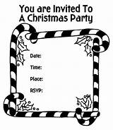 Coloring Christmas Party Invitation Pages Candy Crayola Canes Printable Cane Invites Print sketch template