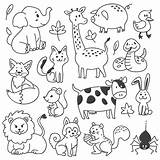 Doodle Animals Vector Set Illustration Animal Clipart Vectors Background sketch template