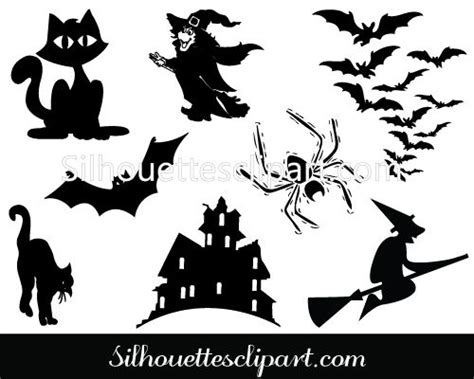 halloween silhouette clip art pack  silhouette clip art halloween