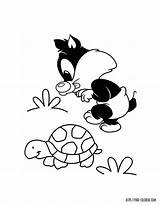 Silvestre Looney Tunes Toons Tortuga Dos Dinokids Popular sketch template