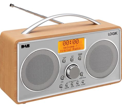 logik ldab portable dabfm radio silver wood fast delivery