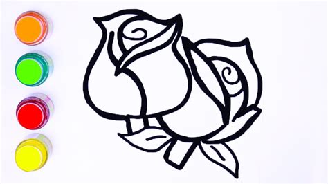 easy drawing  kidstoddlers rose coloring page  toddlers