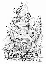 Tattoo Drawings Tattoos Designs Sketch Stencils Cool Sketches Drawing Skull Outlines Sleeve Flash Deviantart Down Fresher Coloring Graffiti Visit School sketch template