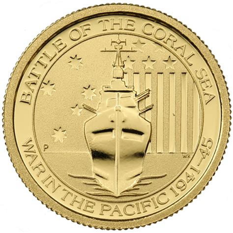 dollars elizabeth ii  portrait battle   coral sea gold bullion coin