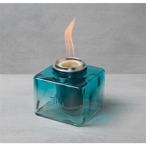 tiki   teal glass tabletop torch   garden torches department  lowescom