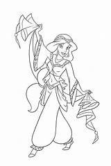 Coloring Jasmine Disney Pages Princess Walt Fanpop Characters Elsa Queen sketch template