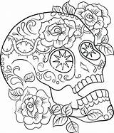 Skulls Caveira Ebook Kidspressmagazine Colouring Adulte Roses Everfreecoloring Mexicain Desenho Mise Elephant Complex Getcolorings Muertos Tête Mort Haloween sketch template