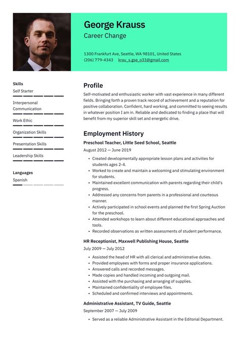 career change resume  writing guide resumeio