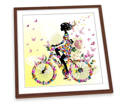 butterfly bicycle fashion yellow framed art print picture square artwork ebay