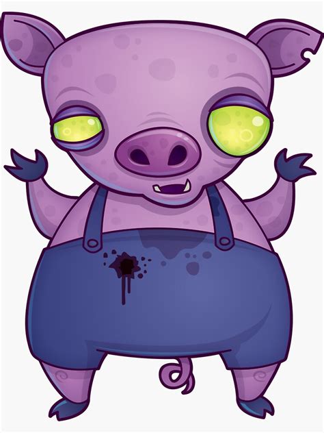 zombie pig sticker  fizzgig redbubble