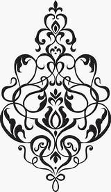 Damask Stencil Wall Pattern Stencils Patterns Designs Printable Decal Scroll Dibujos Decals Ornamentos Embroidery Vinyl Coloring Work Clipart Pages Crafts sketch template