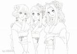 Coloring Pages Three Anime Colouring Choose Board Deviantart sketch template