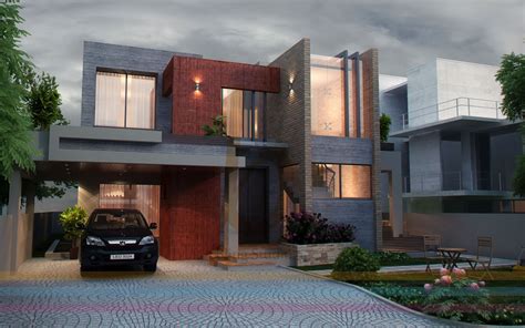 dha lahore  kanal modern contemporary house design  front elevatin