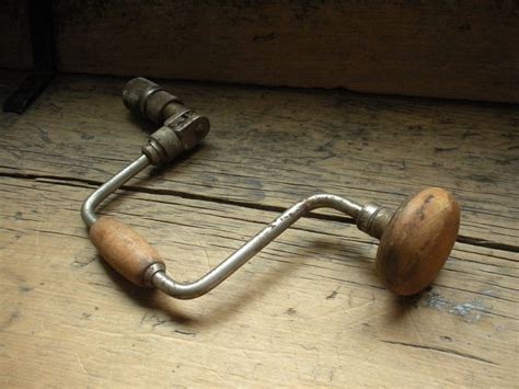 antique hand crank drill