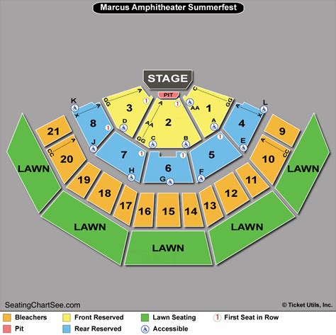 american family insurance amphitheater seating chart seating charts