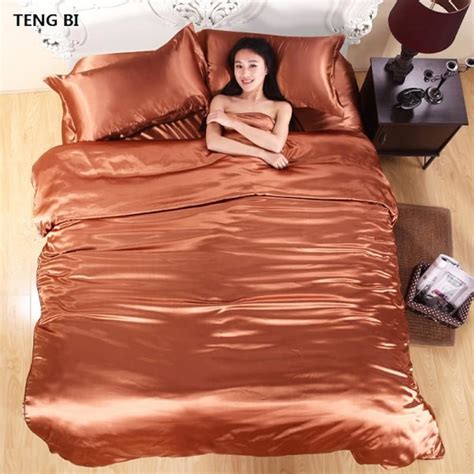pure satin silk bedding sethome textile king size bed etsy