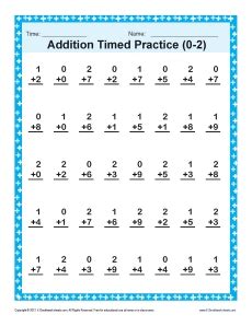 addition timed   math worksheets