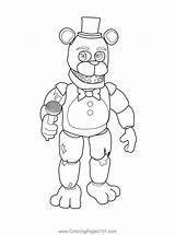 Freddy Fnaf Withered Coloring Nights Freddys Helpy Coloringpages101 sketch template