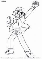 Ash Pokemon Step Draw Ketchum Drawing Tutorials Drawingtutorials101 Manga sketch template