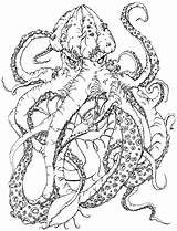 Kraken Adults sketch template