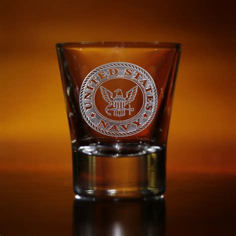 Engraved Navy Shot Glasses Crystal Imagery