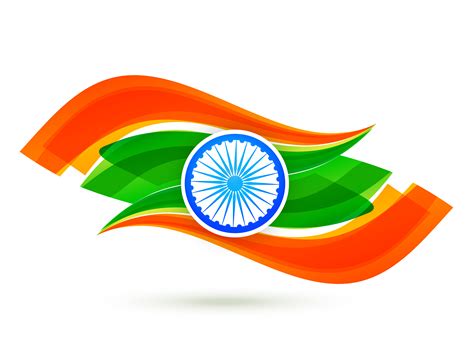 indian flag design  wave style  tricolor  vector art