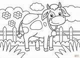 Coloring Cow Pages Printable Supercoloring Animals Cows Cartoon Categories sketch template