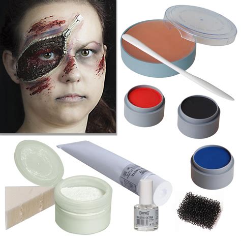 halloween schminke set zipper face zombie reissverschluss schminken