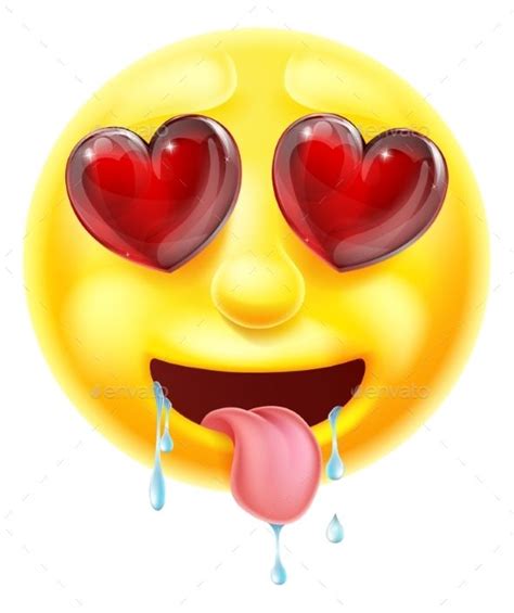 a cartoon emoji emoticon smiley face character in love or lusting after