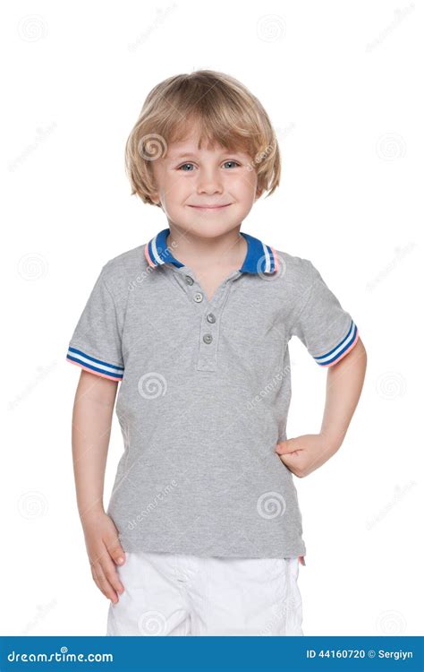 happy preschool boy stock photo image  portrait stand