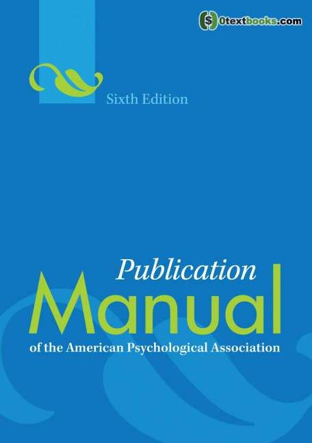 publication manual     edition textbooks
